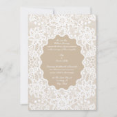 Vintage blanc dentelle mariage Invitations Modèle (Devant)