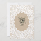 Vintage blanc dentelle mariage Invitations Modèle (Dos)