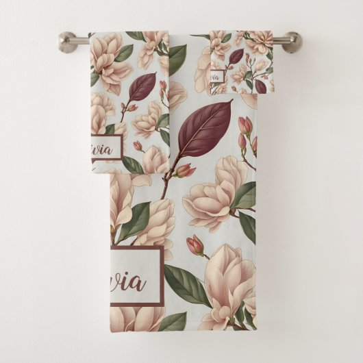 Vintage blanc Magnolia Blossom Flora Motif (En situation)