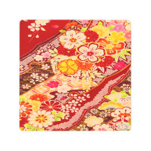 Vintage blanc rouge japonais Kimono fleurs florale