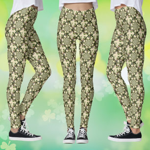 Vintage Blarney Castle & Shamrocks Kaleidoscoop Leggings