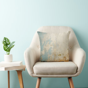 Vintage Blau Goud Grunge Patroon Kussen