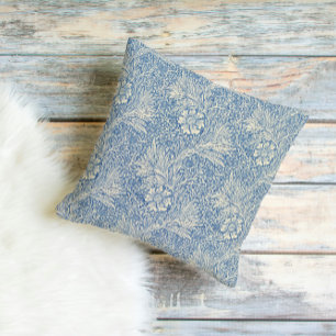 Vintage Blau William Morris Stijl Bloemmotief Kussen