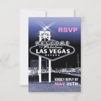 Vintage Blauw Las Vegas Modern Trouw RSVP