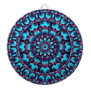 Vintage Blauwe Fractal van paarse Pijpen Dartbord