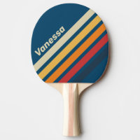 Vintage Blauwe Regenboog Hoekige Strepen met Naam