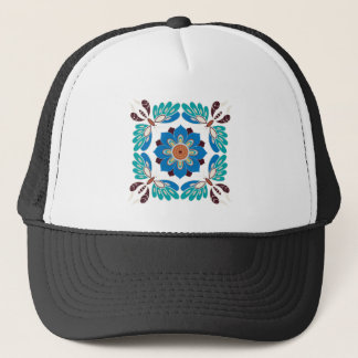 vintage blauwe vlinders en rozet trucker pet