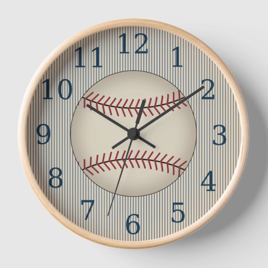 Vintage Bleu Baseball Mur Horloge Cadeau (Recto)