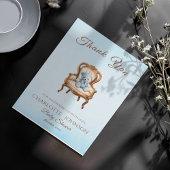 Vintage Bleu Classique Baby shower garçon Merci