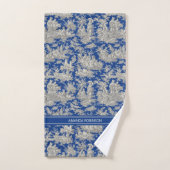 Vintage bleu foncé toile de jouy imprimé (Serviette à main)
