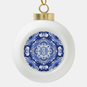 Vintage bleu géométrique, ornement indien.