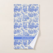 Vintage bleu toile de jouy imprimé (Serviette à main)