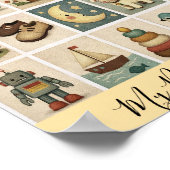 Vintage Block Custom Nursery Poster (Coin)