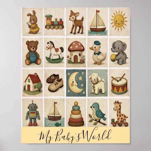 Vintage Block Custom Nursery Poster (Devant)