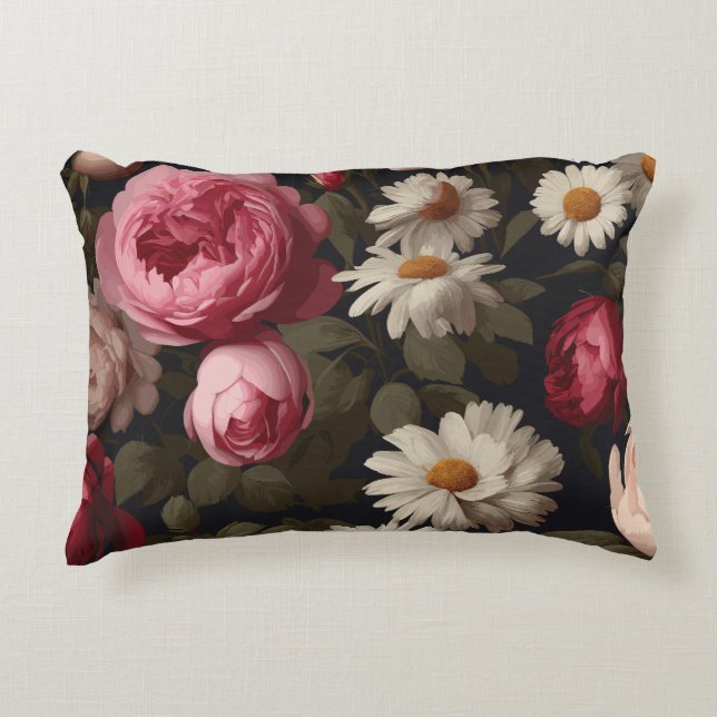 Vintage Bloem Accent Kussen (Voorkant)