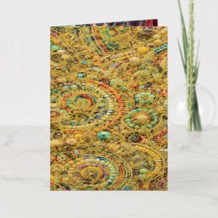 vintage bloem folie wenskaart