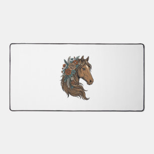 Vintage bloem hoofd paard vector ontwerp_1 bureaumat