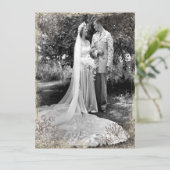 Vintage Bloem Jubileumfeest Kaart (Staand voorkant)