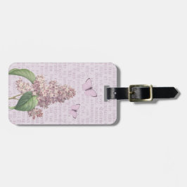 Vintage bloem paarse seringen bloem bagagelabel