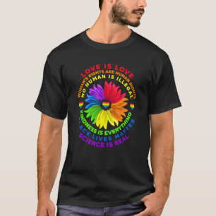 Vintage Bloem Regenboog Menselijke Zwarte Levens R T-shirt