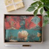 Vintage Bloem Wit Kat Decoupage Tissuepapier (Geschenk)