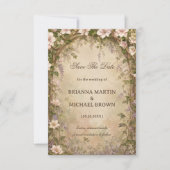 Vintage Bloemboog Romantisch Save The Date (Voorkant)