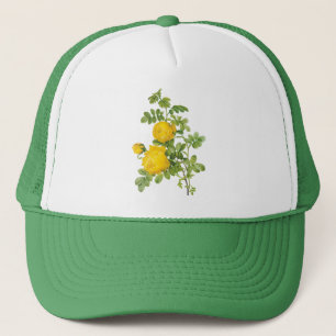 Vintage bloemen bloesem, gele rozen door Redoute Trucker Pet