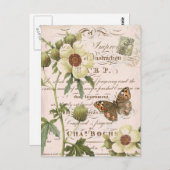 Vintage Bloemen Botanisch briefkaart (Voorkant / Achterkant)