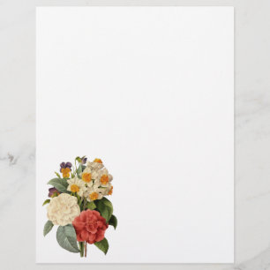 Vintage Bloemen, Camelia's en Narcissen, Redoute