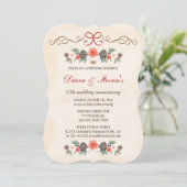 VINTAGE BLOEMEN DENNENKEGEL KERST FEestdag Kaart (Staand voorkant)