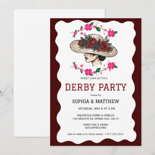 Vintage Bloemen Derby Feest Uitnodiging Elegante H