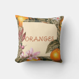 Vintage Bloemen en Sinaasappels Kussen