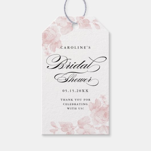 Vintage bloemen favor tag cadeaulabel (Voorkant)