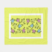 Vintage Bloemen Fleece Deken (Voorkant (Horizontaal))