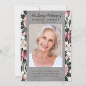 Vintage bloemen foto rouwdienst programma (Voorkant)