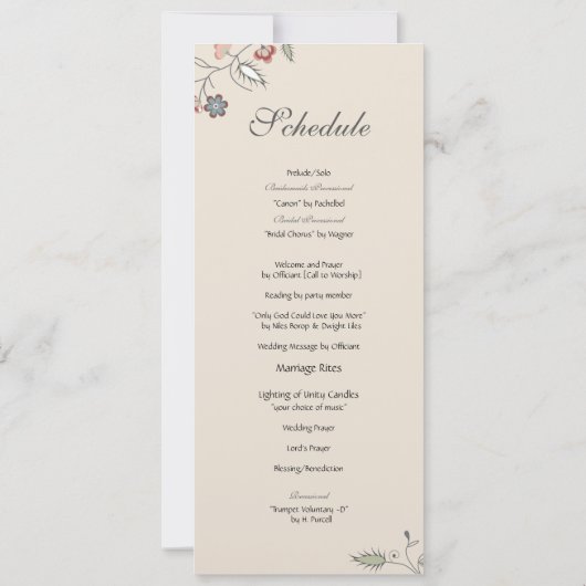 Vintage Bloemen het Scherpen Programma (Achterkant)