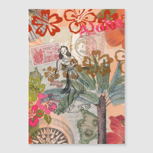 Vintage Bloemen Hula Kleurrijk Hawaiaans Tropisch