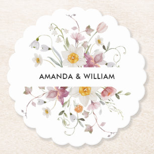 Vintage Bloemen Kartonnen Onderzetters