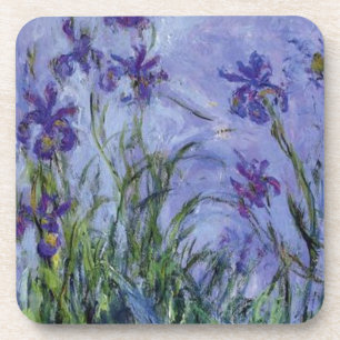 vintage bloemen lila-iris-1917 monet. drankjes onderzetter