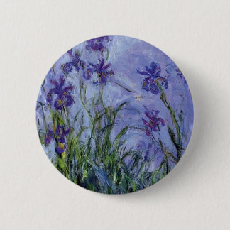 vintage bloemen lila-iris-1917 monet. ronde button 5,7 cm