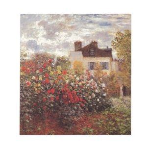 vintage bloemen monet-s-tuin-in-Argenteuil-zon Notitieblok