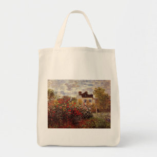 vintage bloemen monet-s-tuin-in-Argenteuil-zon Tote Bag