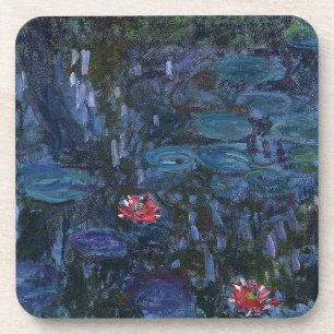 vintage bloemen monet waterlelies reflecties kunst onderzetter