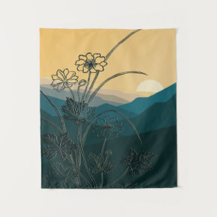 Vintage bloemen Natuur Planten botanische kunst Wandkleed