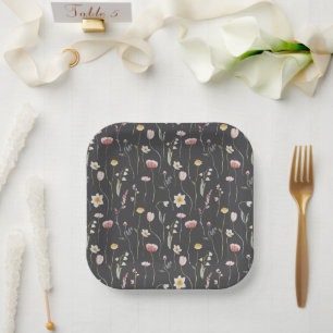 Vintage Bloemen Papieren Bordje