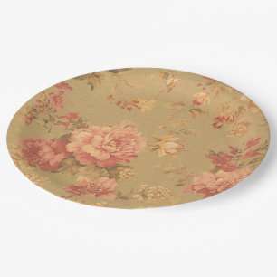 Vintage Bloemen Papieren Bordje
