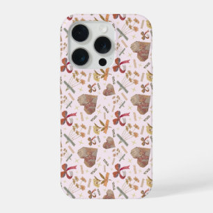 Vintage bloemen & papieren harten IPhone hoes 15 Pro Hoesje