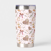 Vintage Bloemen & Papieren Harten Tumbler