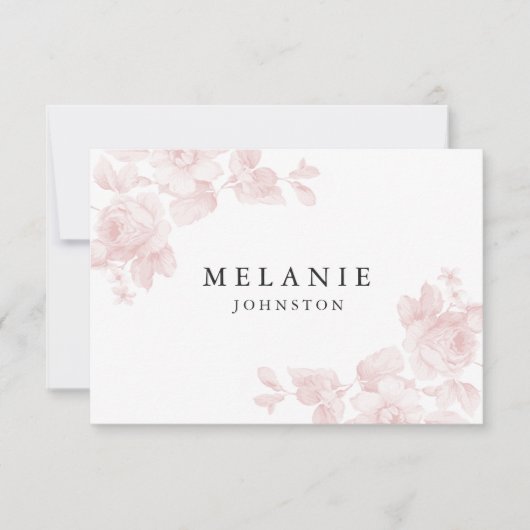 Vintage bloemen placecard kaart (Voorkant)