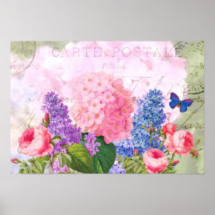 Vintage bloemen Poster